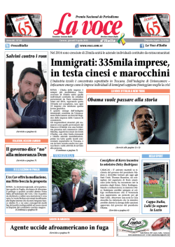 09 APRILE 2015 - La Voce d`Italia