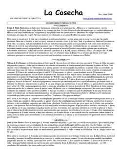 e imprimir La Cosecha de Marzo/Abril 2015.