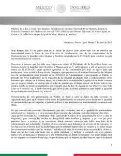 Discurso de la Presidenta durante la Firma del Convenio de