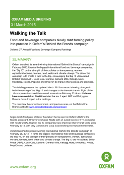 Walking the Talk: Food and beverage companies