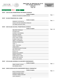 Directorio de Ministros de Culto por Entidad Federativa