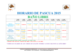 Horarios Pascua 2015