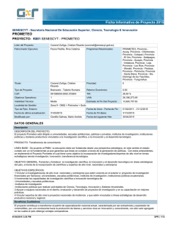Ficha Informativa de Proyecto 2015 PROMETEO