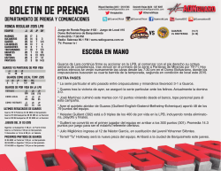 Boletín de Prensa #22 vs Panteras RR 01-04-2015