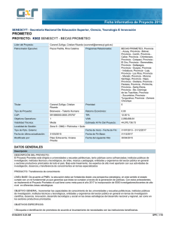 Ficha Informativa de Proyecto 2015 PROMETEO