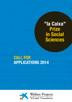 la Caixa” Prize in Social Sciences