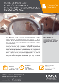 atención temprana e intervención fonoaudiológica en neonatología