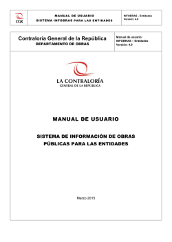Para el registro del Sistema INFOBRAS