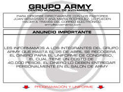 grupo army - Centro Mundial de Avivamiento