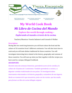 My World Cook Book Mi Libro de Cocina del Mundo Explore the