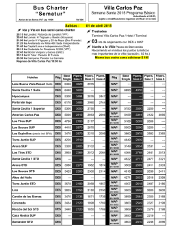 Semana Santa - Bus Charter Programa Básico en Sematur