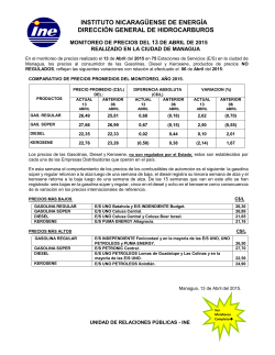 Monitoreo de - Instituto Nicaragüense de Energía