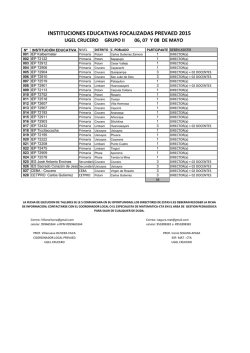 INSTITUCIONES EDUCATIVAS FOCALIZADAS