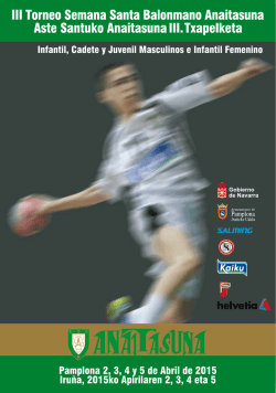 Pamplona 2, 3, 4 y 5 de Abril de 2015 Iru&ntilde;a, 2015ko Apirilaren 2, 3