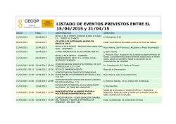 listado de eventos previstos - Sevitaxi
