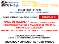 precios tanques sin instalacion enero-marzo-2015 pesos