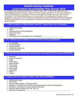 Distrito Escolar Cambrian Local Control Accountability Plan Survey