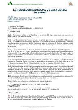 Ley del Instituto de - Ministerio de Defensa Nacional