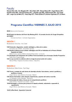 Programa Español - Porto Hip Meeting 2015