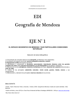 EDI Geografía de Mendoza EJE 1 3º año 2015