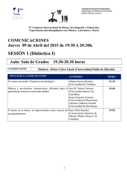 Distribuciones - IV Congreso Internacional de Danza, Investigaci&oacute;n