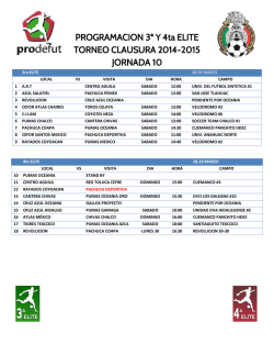 Horarios - Prodefut Soccer