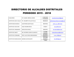 DIRECTORIO DE ALCALDES DISTRITALES PERIDODO 2015