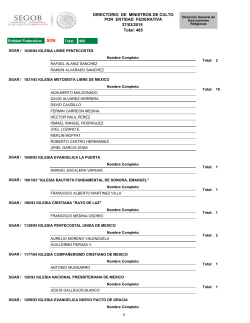 Directorio de Ministros de Culto por Entidad Federativa