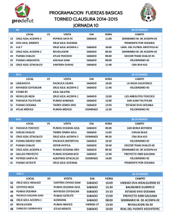 Horarios - Prodefut Soccer