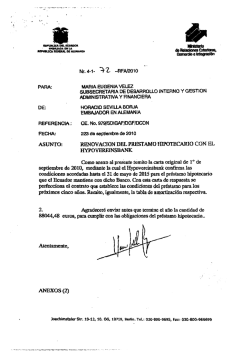 HYPOVEREINSBANK que el Ecuador mantiene con dicho Banco
