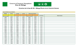 Horarios de la l&iacute;nea M-160 - M&aacute;laga-Rinc&oacute;n de la Victoria