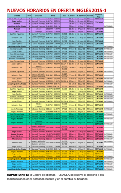 Horario en oferta