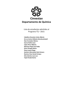 Lista de estudiantes aceptados al programa I2Q - 2015