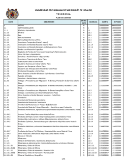 Plan de Cuentas - Universidad Michoacana de San Nicolás de