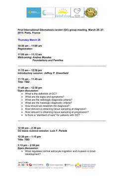 First International Gliomatosis cerebri (GC) group meeting