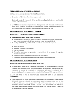 REQUISITOS ITSE EX-POST,EX ANTE, DETALLE