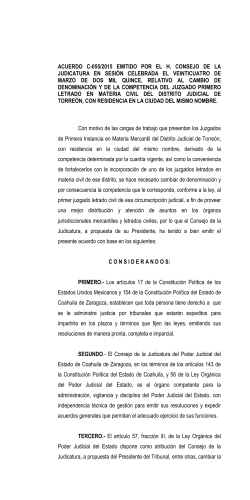 ACUERDO C-28/2008 - Poder Judicial del Estado de Coahuila