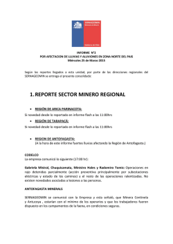 Informe N&deg;2 Por Afectaci&oacute;n de Lluvias y Aluviones