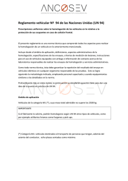 Reglamento vehicular N&ordm; 94 de las Naciones Unidas