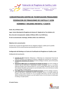 Concentracion Infantil y Cadete - Federación de Piragüismo de