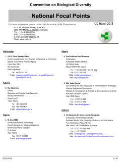 National Focal Points - Convention on Biological Diversity