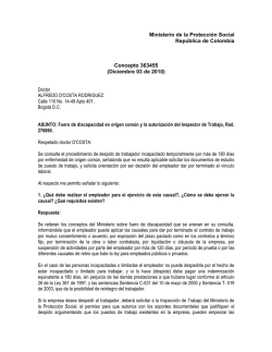 Concepto 363455 del Ministerio de Protección Social