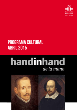 programa cultural abril 2015 - Instituto Cervantes in London