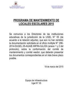 INFORME N&deg; 001 -2007-UGEL