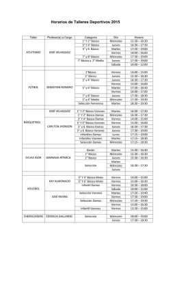 Horarios de Talleres Deportivos 2015