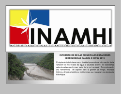 INFORMACI&Oacute;N DE LAS PRINCIPALES ESTACIONES