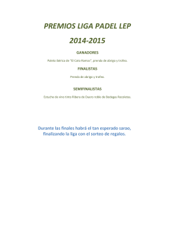 PREMIOS LIGA PADEL LEP 2014-2015