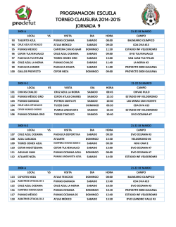 PROGRAMACION ESCUELA TORNEO