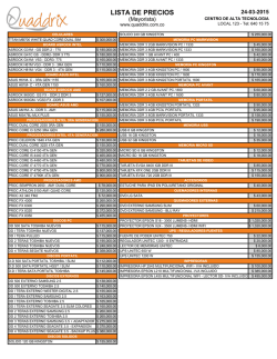 LISTA DE PRECIOS