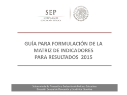 Gu&iacute;a de Formulaci&oacute;n de MIR_Entidades Federativas 2015